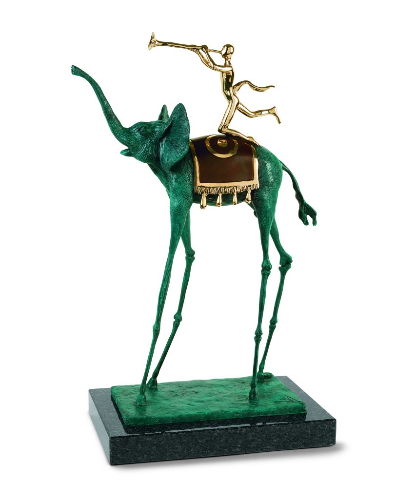 sculpture in bronze named "triumphant elephant", in limited edition, created by Salvador Dalí