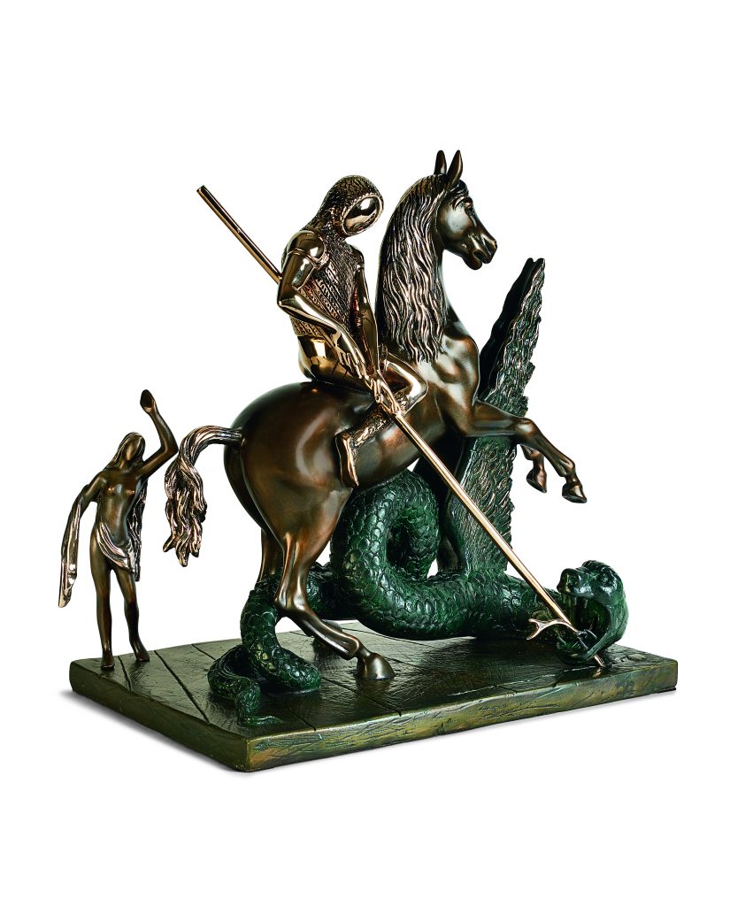 Salvador Dalí limited edition bronze sculpture "Saint George and the Dragon"
