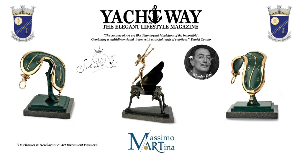 Banner of Salvador Dali sculptures for the Limassol boat show